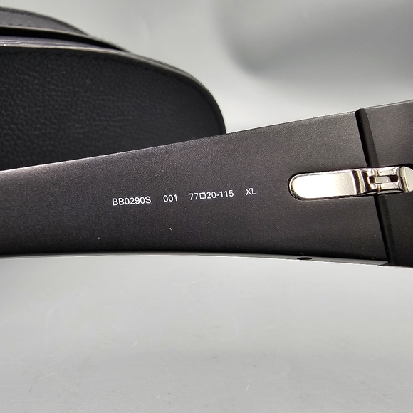 Balenciaga Geometric Aluminum Sunglasses BB0290S-001 Black Frame Grey Lenses - Picture 9 of 12